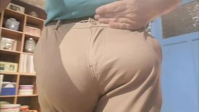Pervert at Home Showing His Huge Bulge