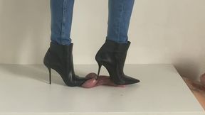 Lady Latisha - Saint Laurent Stiletto Booties - Trampling Bootjob - closeup
