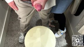 German milf platinum gives risky public handjob and blowjob in the fitting room