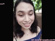 Sexy pinay tranny DaniTheCutie flashes her tits in public and her ass inside the restroom