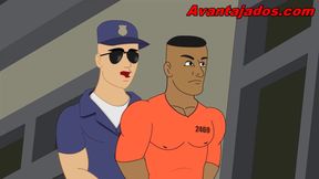Cartoon Gay Policeman Fucking Detainee