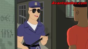 Cartoon Gay Policeman Fucking Detainee