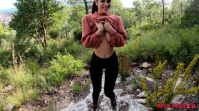 I Cum in My Hot Stepsister's Mouth During a Public Park Walk