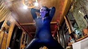 dominant vampire gooning joi. big tits, black leather, smoking and sparkling claws