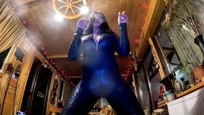 dominant vampire gooning joi. big tits, black leather, smoking and sparkling claws