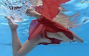Hottest milf strips underwater