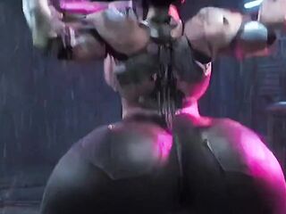 big-bootied, big-breasted robot woman enjoying herself