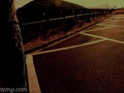 Dick flash - A girl caught me jerking off on the street and help me cum - MissCreamy