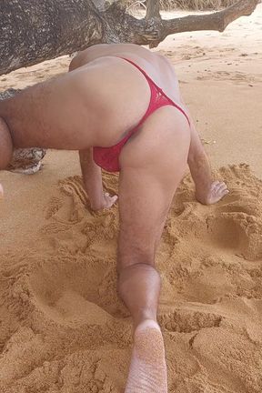 Ladysilva Showing off Her Hot Ass on the Beach in Very Naughty Panties