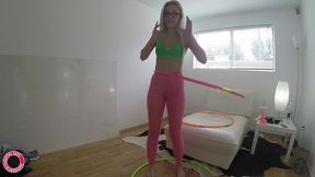samantha rone gets horny as she plays with her hoops & boobs!