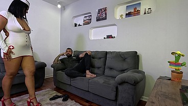 Colocou fantasia de enfermeira e fiz o cuzinho dela buceta - Anal até ela gozar