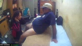 quick blowjob visit - she gets mouthful of cum
