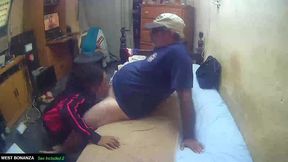quick blowjob visit - she gets mouthful of cum