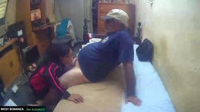 quick blowjob visit - she gets mouthful of cum