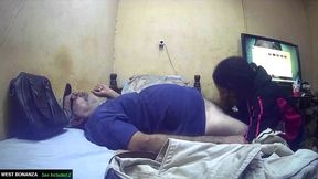 quick blowjob visit - she gets mouthful of cum