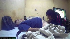 quick blowjob visit - she gets mouthful of cum