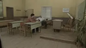 Teacher's desk gets DP'd with huge titties involved