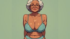 Sexy Curvy Matures Bra and Panty Art