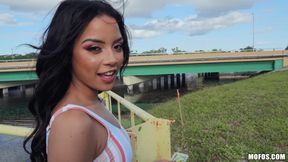 Reel 'Er In - pretty young Latina Maya Bijou in hookup scene outdoors