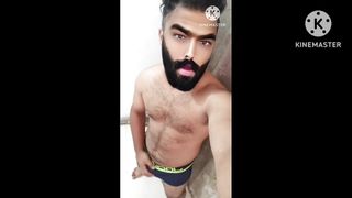 Indian Desi hairy Gym boy big cock cumshot big hairy body