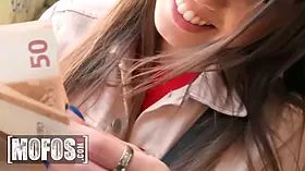 (Erik Everhard) showcases some currency to (ella rose) she flashes her adorable cute tits - mofos