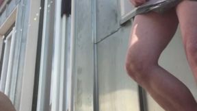 dared to piss on my naked flatmate who gets hard