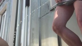 dared to piss on my naked flatmate who gets hard