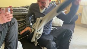 pegging - horny wife spanish milf, fuck yourself with my dildo while i give you a handjob until you cum, you ll love it ( with little blonde and wildspainman )