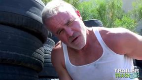 TRAILERTRASHBOYS Hunky DILF Dale Savage Jerks Off Outdoor