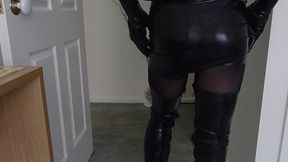 Black latex mini