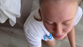 Naughty blonde princess lands hard cock inside her ass and mouth