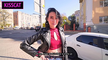 Want to be Pornstar? Suck my Dick in Public Place and Get Huge Cum on Tits!