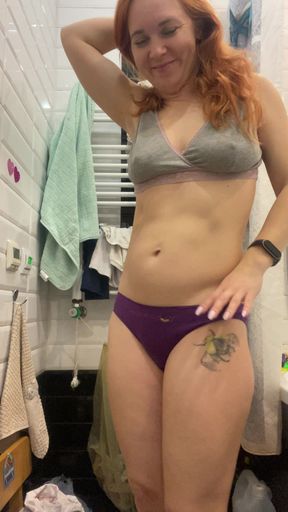 Strong Girl Showing Her Muscles and Flashing Ass, Tits and Pussy