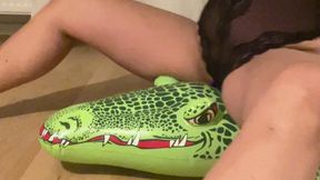 Riding this cute crocodile till I come
