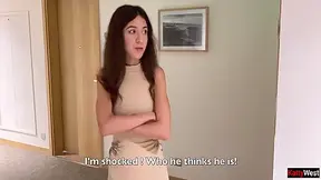 Girl Complains About Her Neighbor That He Fucks Too Loudly And Ends Up Getting Fucked By Him - Katty West
