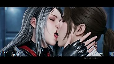 Dia x Hailey Lesbian kissing (The First Descendant /AI generated)
