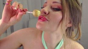 Tongue, Lollipop, Spit Play with Jerk Off Encouragement