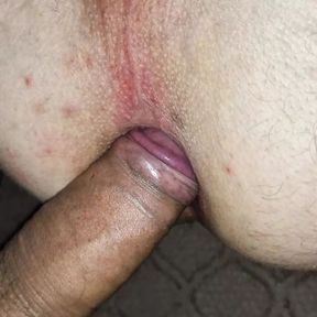 Dick in ass and cum fucked without a condom femboy !