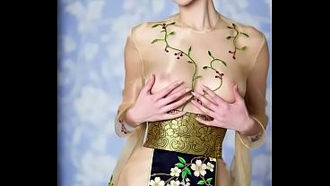 Ai generated Silk kimono girl