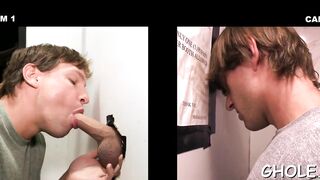 Perfect gloryhole gay blowjob