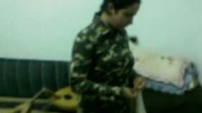 My hottie in the army is dressing up and I am getting her on cam