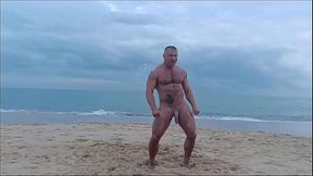 Hot Stud Dances Naked On The Beach