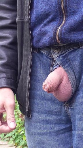 Tiny Cock Growing Bigger and Cumming Outdoors, Leather Jacket and Jeans - Rockard Daddy