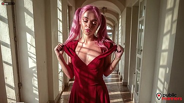 A pink-haired prostitute came to the call, I paid her and she started working.[AI]