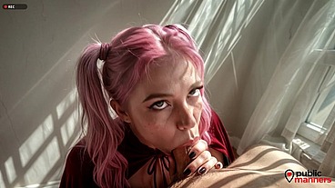 A pink-haired prostitute came to the call, I paid her and she started working.[AI]