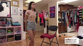 bts - lovely brunette emily willis strips before her photoshoot!