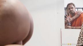 ”Ebony wifey punishes her imprisoned hubby & turns him into a cuckold”