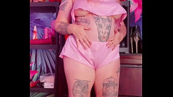 teasing in silk pajamas
