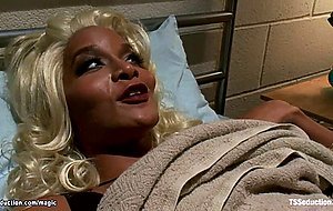 Ebony shemale fucks man in hospital