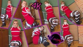 Chairtied In My Red Dress With OTN Gag 4K